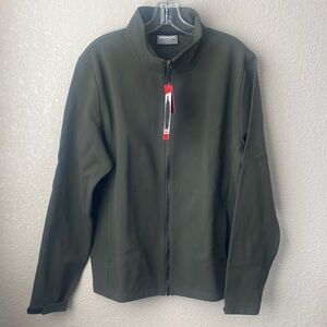 32 Degrees Heat Mens Size M Full Zip Regular Fit Stand Collar Jacket Olive Green